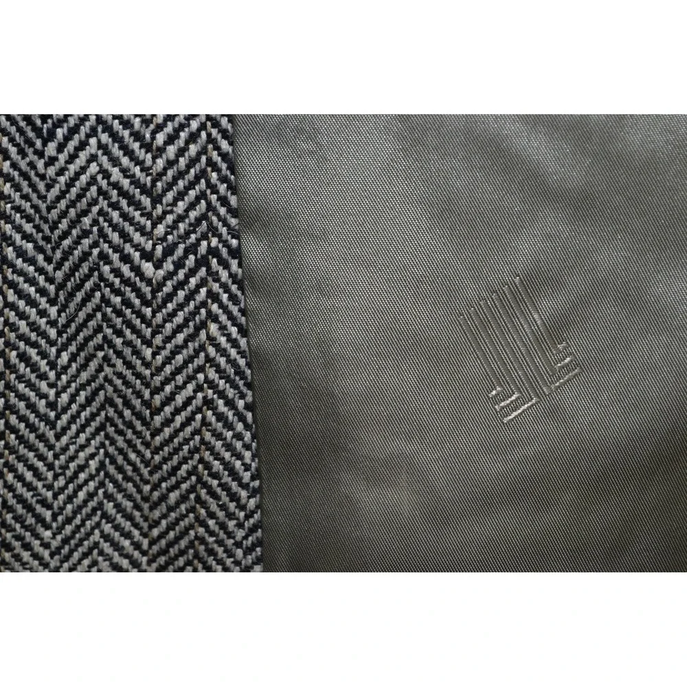 VTG Lanvin Blazer Mens 42 Gray Herringbone 2‎ Button Barneys Jacket Sport Coat